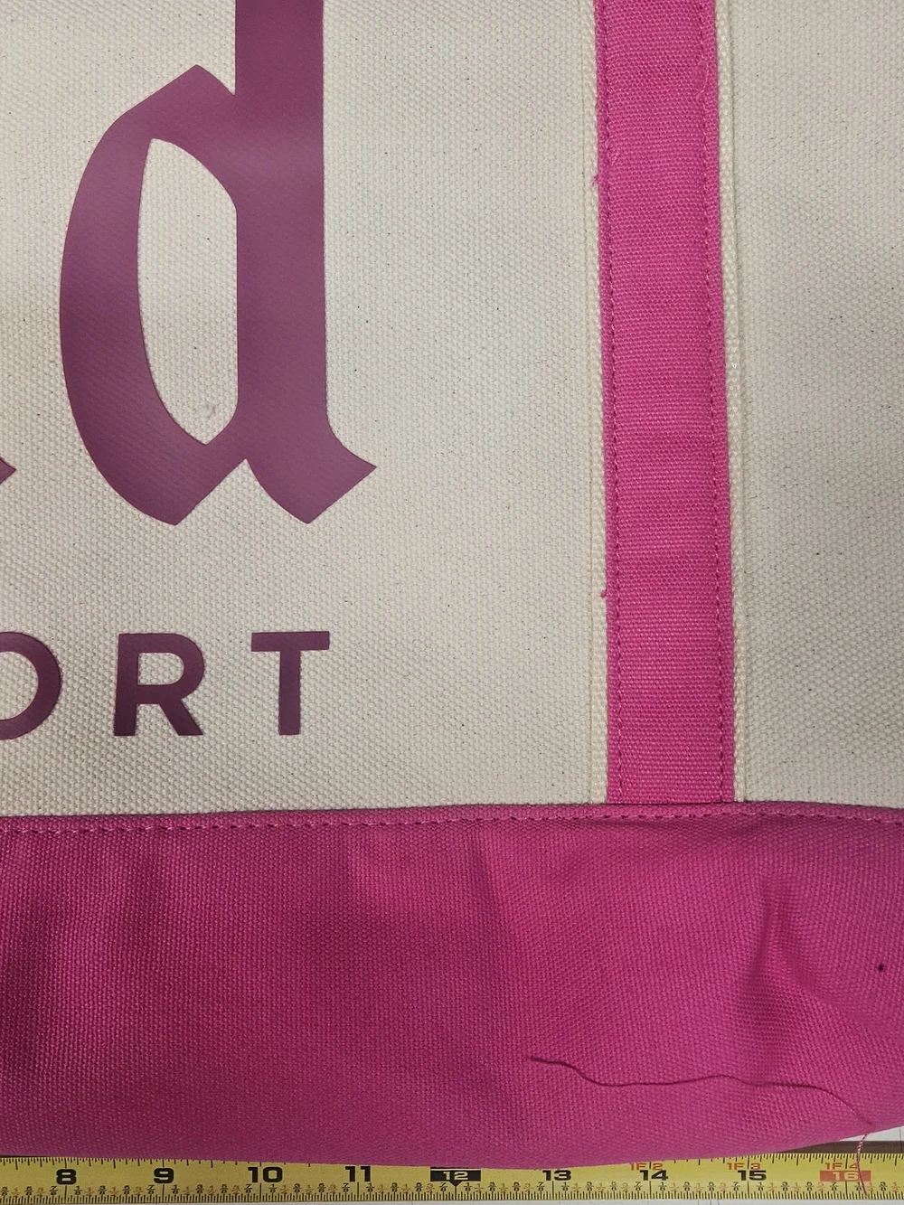 Pink Canvas Tote Bag with Logo Detail